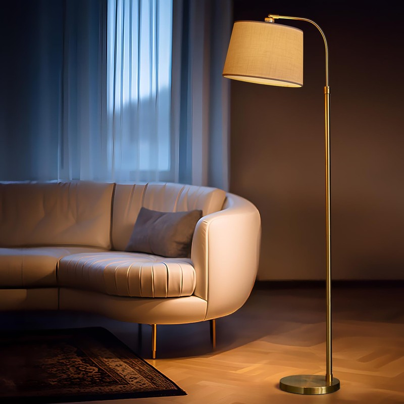 Oneach 62" Arc Floor Lamp for Living Rooms, Gold Tall