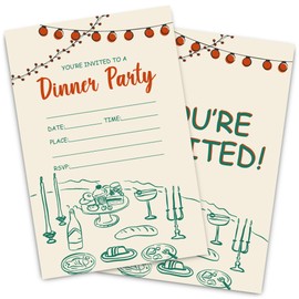 buwanJH Dinner Party Invitation Cards, Dinner Party Invitations for Boys, Girls, Kids or Teens, Party Favor & Decorations, Double-Sided Design, 30 Cards with 30 Envelopes