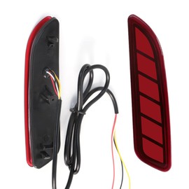 VGETTING LED Rear Reflector Lights For Toyota Corolla Cross 2020-2022 Rear Bumper Lamp with Sequential Turn Signal, Brake Light Red Lens Checked Pattern