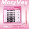 MozyVex 36PCS Enduring Self Adhesive Eyelashes Cluster DIY Pre-Glued Cluster