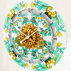 ImprovingLife The Gears Clock 24 inches Round Italy Collection Wall Clock with Moving Gears Italy LINE (Amalfi) TGC24RITALYFAMILY