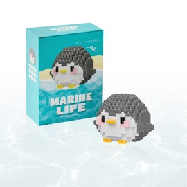 BOROLA Miniature Marine Small Creatures Animal Pocket Building Blocks Toys Colorful Animals Puzzle Educational Creativity Micro Building Games for Kids(Penguin Block)