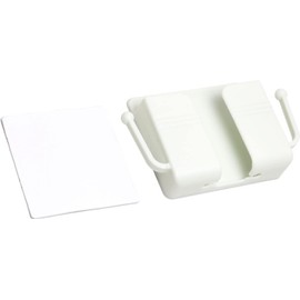 Audio Fan Wall Mount Remote Control Holder with Double Sided Tape Remote Control Anti-Loss Smartphone Compatible Wall Hanging Hook White