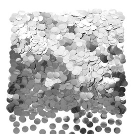 GoldRock Confetti Silver Round, Pack of 1500 Table Decoration Silver, 1 cm Confetti Silver, Silver Table Decoration Birthday, Decoration Silver Wedding, Glitter Confetti Silver, Confetti Cannon Silver
