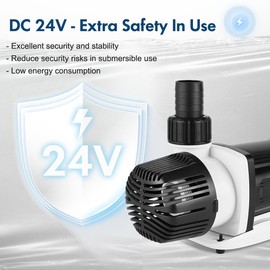 Orlushy DC-5000 Silent Swirl Controllable DC aquarium Pump 40W 1320GPH-marine wavemaker return pump with sine wave Controller for salt/Freshwater coral reef fish tank sump Circulation