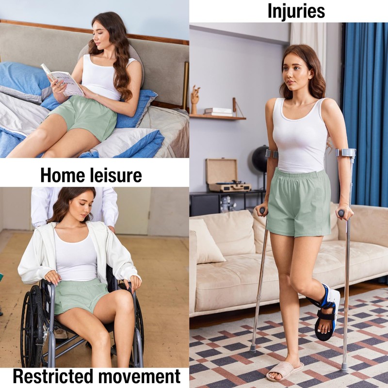 Deyeek Women's Tear Away Shorts Side Split Open Cotton Leg