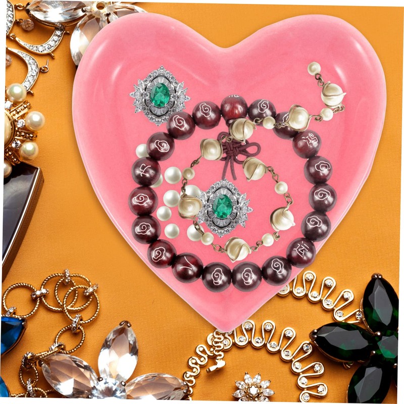 Gadpiparty Simple Yet Stylish Ceramic Jewelry Plate Heart Ring Necklace