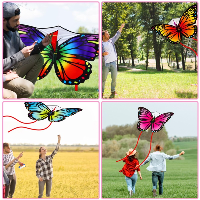 6 Pcs Kites Butterfly Kite 55" x 28" Large Kites