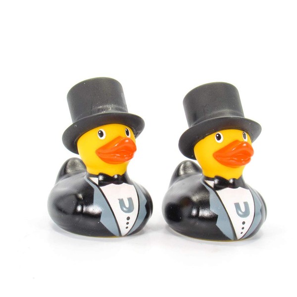 Groom & Groom Bud (Mini Set) Rubber Ducks Bath Toy by Bud Duck | Elegant Gift Packaging I do | Child Safe | Collectable