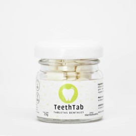TeethTab Mini | Pasta dental natural sin flúor (20g, Hierbabuena)