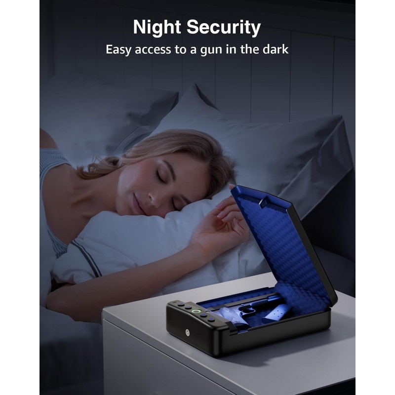 MOLICAR Gun Safe for Handgun Small Biometric Pistol Safe Fingerprint