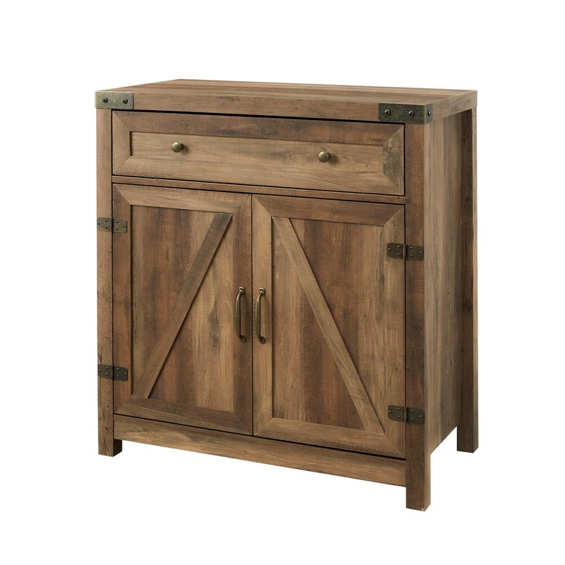 Walker Edison Cass Modern Farmhouse Double Barn Door Accent Cabinet,