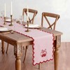 Breling Pink Bow Cherry Table Runner 70 Inches Coquette Scalloped