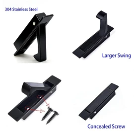 Dontay Pocket Door Handles Edge Pull,Professional Stainless Steel 304, Flush Mount Door Pull for Pocket Sliding Door (Matte Black, 1)