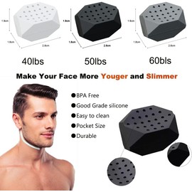 Jaw Exerciser 6-Piece Set - Unisex Jaw, Neck, and Face Exerciser - Face Shaper, Double Chin Remover, Reduces Facial Fat (Black, White, Gray)