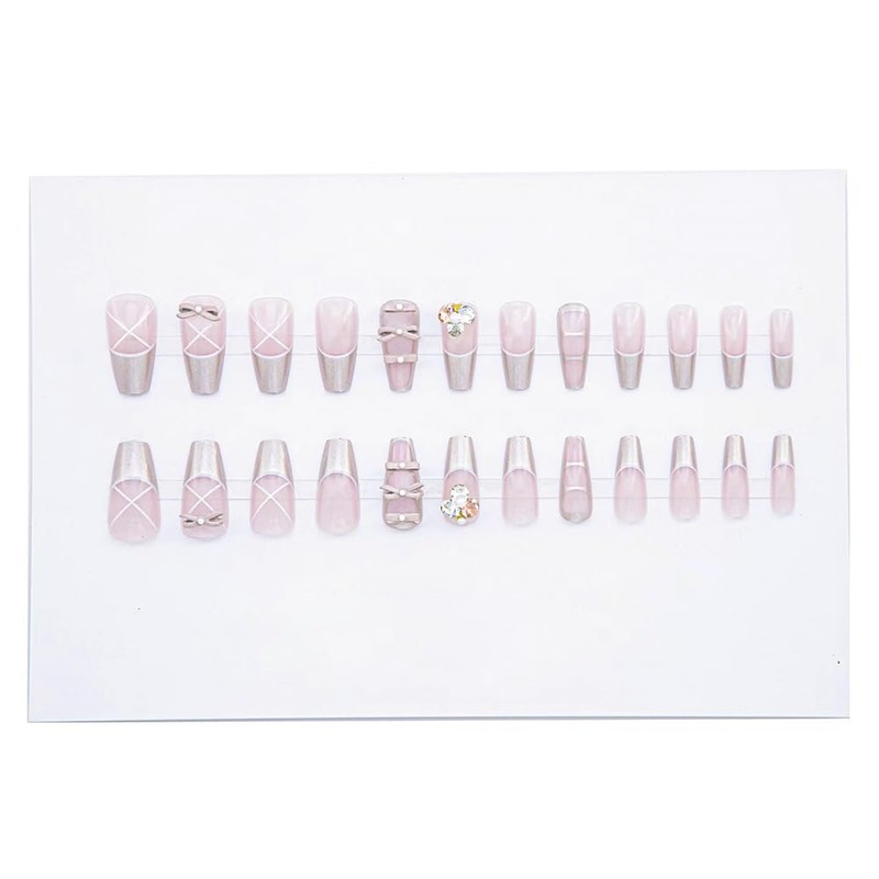 Nail Tips, Popular False Nails, 24 Pieces, Glossy, 3D Nail