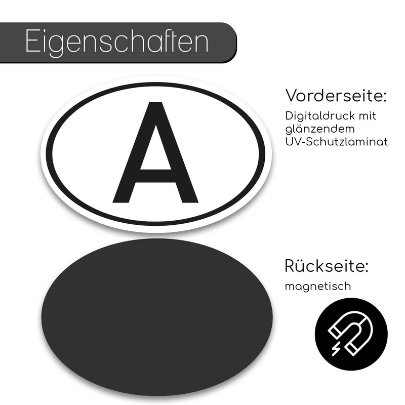 A Magnet Country Number Plate Austria Black & White –