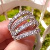 YVLSS Luxurious Sparkling Multi-Layer Ring | 925 Sterling Silver |