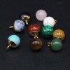 LHJ 6 Pcs natural stone pendants ball shape random agate