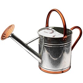 Gardman 8330 Galvanized Watering Can with Copper Accents,  1.9 Gallon