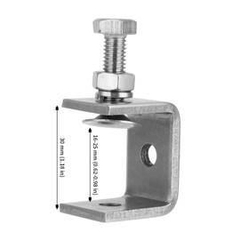 CHUENKUK 8 Pieces 30mm C Clamp C Clamps Stainless Steel Heavy Duty Carrier Clamp for Clamps & Tensioners, Force, Woodworking Tool, DIY & Car Repair, Silver
