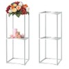kehail 2-Tier Metal Flower Stand Set with Acrylic Shelves, Geometric