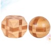BESPORTBLE 2Pcs Bamboo Iq Set Smooth Surface Cube Tetrakaidecahedron Brain