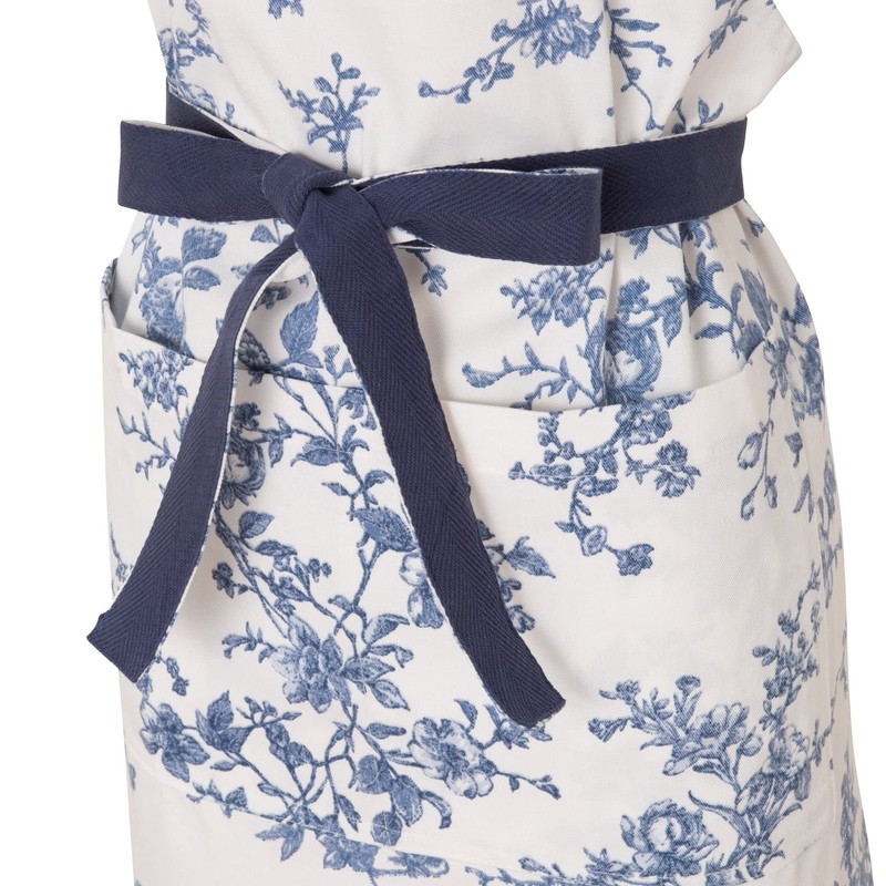 Francfranc Botanical Cotton Full Apron, blue