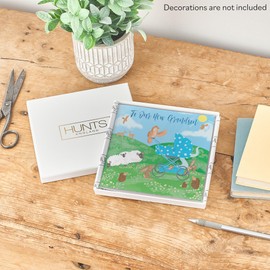 Hunts England - Luxury Boxed To Our New Grandson New Baby Card - Newborn - Blue Pram - Card From Grandparents - Countryside Collection - Card In Keepsake Box