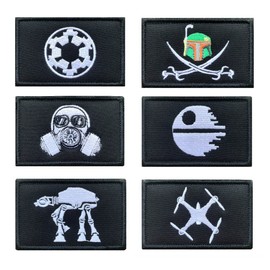 6 PCS Tactical Patch Compatible with Movie Star War Funny Imperial Target Rebel Scum Alien Symbol Morale Military Embroidery Hook and Loop Patch for Backpacks,Clothes,Vest,Harness,Uniforms