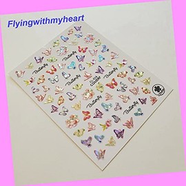3D Laser Holographic Butterfly Self-Adhesive Nail Stickers Cl16 for Nails Design Nail Art Stickers Decals Supplies Manicure Tips Sticker Colorful for Nail Decorations
