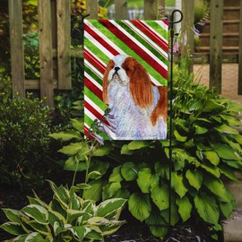 Caroline's Treasures SS4576GF English Toy Spaniel Candy Cane Holiday Christmas Garden Flag Mailbox Flag Decorative Yard Flag Banner Outside Patio Artwork Yard Flower Beds, Garden Size, Multicolor
