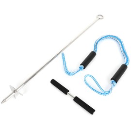 INEEDUP Boat Sand Anchor Kit, 316 Stainless Steel Screw Anchor, for Jet Ski PWC Pontoon Kayak Canoe, 36" in Auger to The Beach and Sandbar