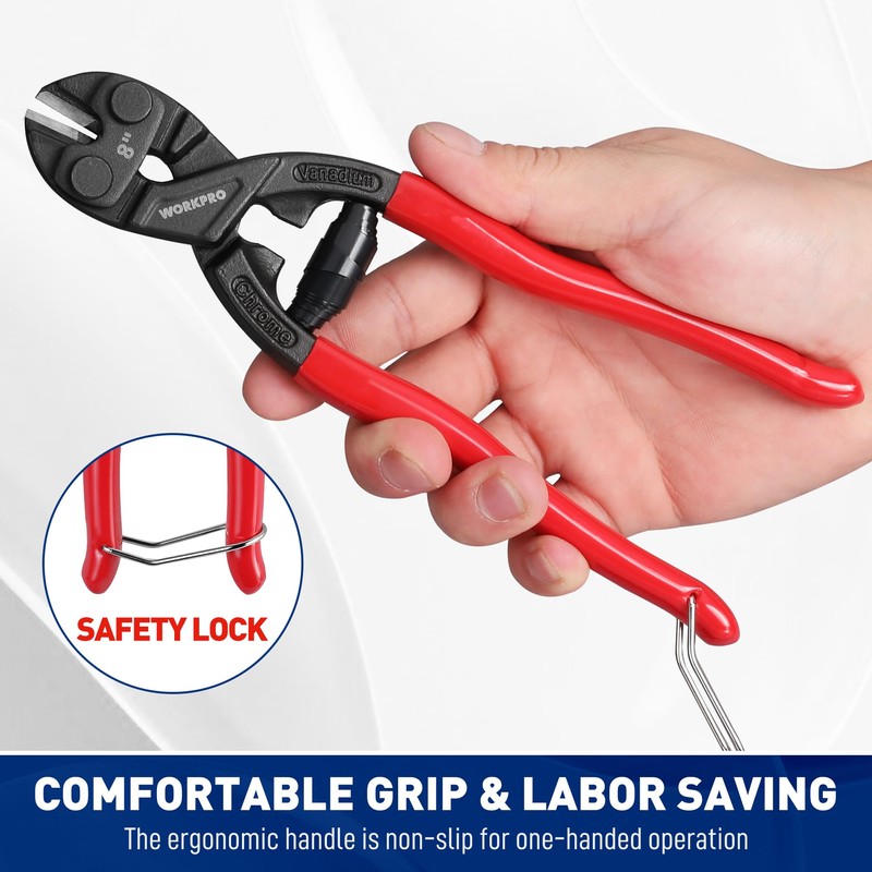 WORKPRO Bolt Cutter Small Cr-V Steel 200 mm Bolt Cutter