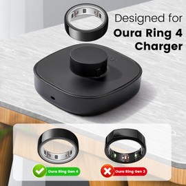 Compatible with Oura Ring Gen 4 Charger Size 9, Smart Ring Charger Stand Dock with 3.3ft USB Cable Cord (9)