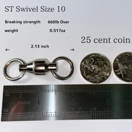 釣魂 Ball Bearing Fishing Swivel ST-Series Made in Japan Size 10 Hight Strength 661lb Over Fishing Tackle Saltwater Freshwater Solid Ring Big Game Fishing Accessories