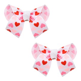 Valentine's Day Hair Bow Clip for Girls Heart Hair Bows Hairpin Bowknot Alligator Hair Clips for Women Love Heart Pattern Valentines Hair Barrette for Toddlers Hair Accessories