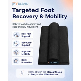 Foot Stretcher for Plantar Fascia, High-Density EVA Calf Stretching Block for Arch, Heel and Achilles Tendon, Portable Foot Stretching Pad for Home, Office, Gym and Travel, Black