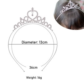 Basetousual 6 Pieces Crown for Women, Princess Crown Girls, Crown Children, Children Girls Princess Tiara, Hair Band with Heart-Shaped Crown for Little Princesses for Children, No