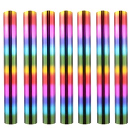 CYFUN DESIGN 7PCS Rainbow Toner Reactive Foil,Use with Laminator Laser Printer,Paper Holographic Heat Transfer Crafts Roll for Scrapbooking Crafting Cardstock Hot Stamping DIY