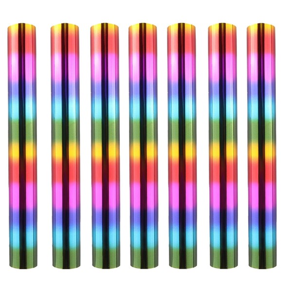 CYFUN DESIGN 7PCS Rainbow Toner Reactive Foil,Use with Laminator Laser