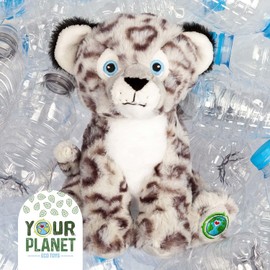 VFM - Snow Leopard 28cm Eco Friendly Toy - Super Soft Cuddly Grey & White Animal Fluffy Plush With Embroidered Details 100% Recycled Material - Your Planet