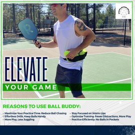 Premium Pickleball Ball Buddy Set - 2 Ball Buddies & 2 Bonus Pickleball Keychains