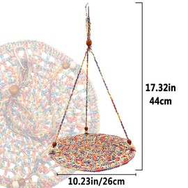 Handwoven Hammock Bearded Dragon Rest Bed Habitats Supplies Climbing Terrarium for Lizard Leopard Gecko Parrots Parakeet Cockatiel Rats Snake Hamster Squirrel Chameleon Small Birds (Dazzling Orange)