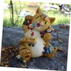 BESPORTBLE Resin Cat Eating Gnomes Statue Unique Cat Figurine for