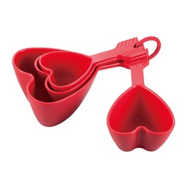 Gourmet Art Heart Measuring Cups and Spoons Set for Indoors Outdoors Use, Party, Wedding, Birthday, Valentine's day and Everyday Use.