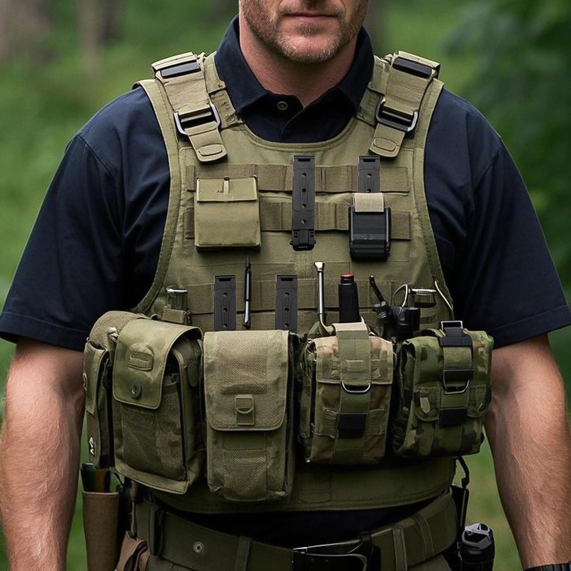 2-Pack Molle Attachment Clips Kit with Mounting Hardware - Durable