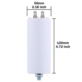 VEXUNGA 80uF 450V Starting Capacitor CBB60 Capacitor 80µF 450 Volt Motor Capacitor Capacitors 55 x 120 mm Plug M8 50/60Hz for Electric Motor