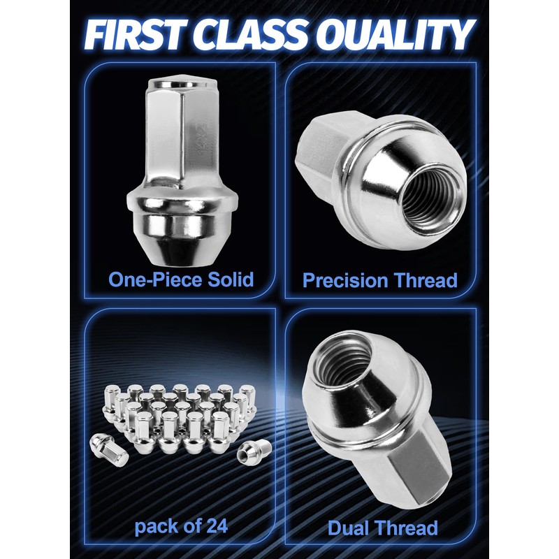 Set of 24 M14x2.0 Lug Nuts OEM Factory Style Large