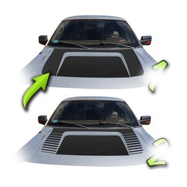 BENINI DESIGN STUDIO - Hood Racing Blackout Stripes Graphics Strobe Vinyl DEecal Kit Compatible with Ford F-150 F150 F-150 2009-2014 (Style 1, Matte Black)